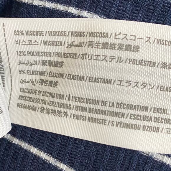 Hollister Criss Cross Striped Tank Top Navy Blue White Womens Size Medium - Picture 4 of 6